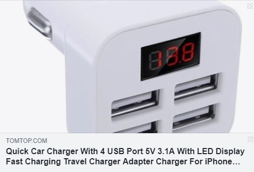 Quick Car Charger With 4 USB Port 5V 3.1A With LED Display Fast Charging Travel Charger Adapter Charger For iPhone Samsung Huawei iPad Tablet Camera Price: $3.99 Quick Car Charger With 4 USB Port 5V 3.1A With LED Display Fast Charging Travel Charger Adapter Charger For iPhone Samsung Huawei iPad Tablet Camera Price: $3.99