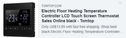 Electric Floor Heating Temperature Controller LCD Touch Screen Thermostat Price: $13.99 Electric Floor Heating Temperature Controller LCD Touch Screen Thermostat Price: $13.99