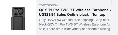 QCY T1 Pro TWS BT Wireless Earphone Price: $21.94 QCY T1 Pro TWS BT Wireless Earphone Price: $21.94